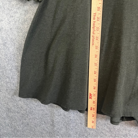 JOHNNY WAS CALME Fluted Sleeve Pom Pom Trim Swing Dress Green Size Medium - Picture 8 of 9